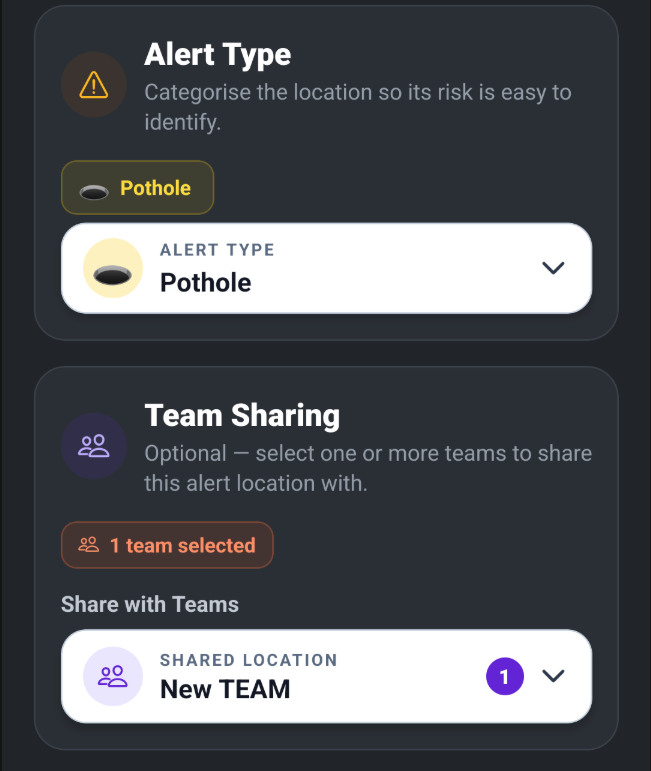 Locations, Types, and Teams